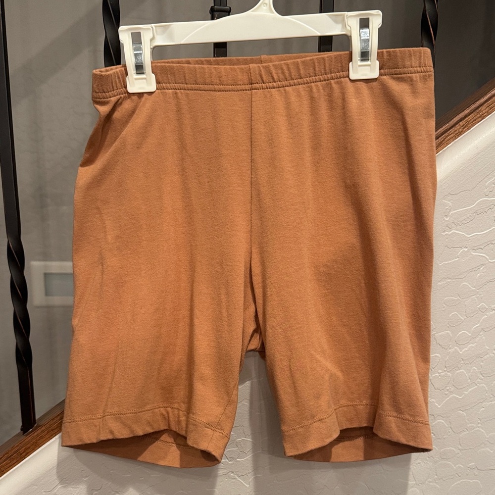Old Navy Light Brown High-Waisted Jersey Bike Shorts